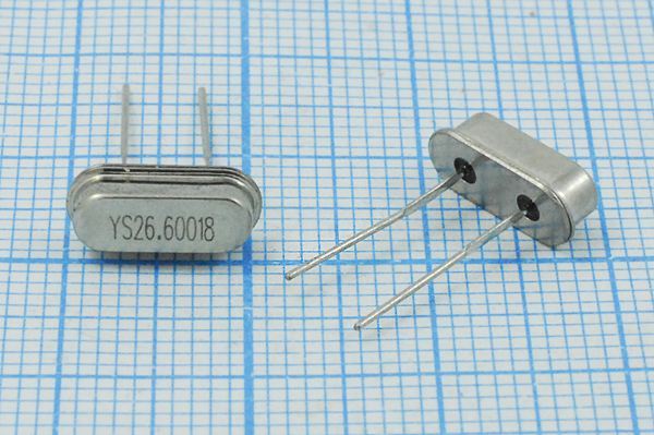 Кварцевый резонатор 26,6 МГц - 26600 SC49S3 18 15 20/-20~70C SMD4H 1Г