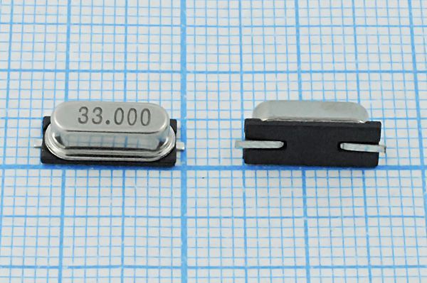 Кварцевый резонатор 33 МГц - 33000 SMD49S4 30 30 30/-20~70C 9S 1Г (33.000)
