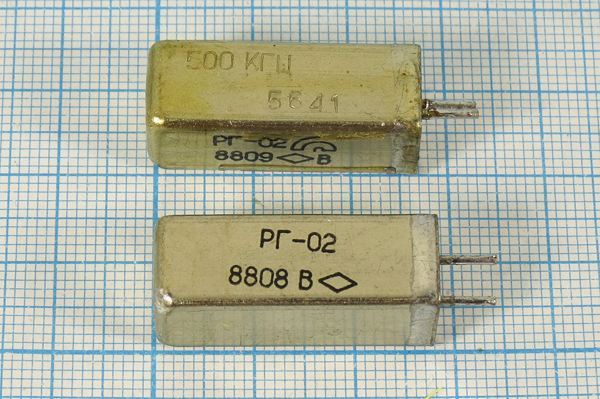 Кварцевый резонатор 0,5 МГц - 500 УД РГ02УД 1Г 11x11x28
