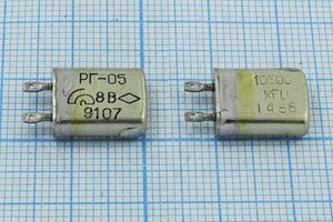 Кварцевый резонатор 10,5 МГц - 10500 МВ РГ05МВ 1Г (10500 КГЦ РГ-05)