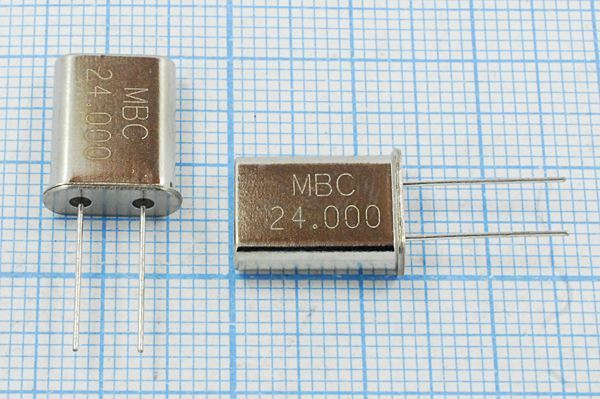 Кварцевый резонатор 24 МГц - 24000 HC49U 16 30 /-40~70C HC49U 1Г (MBC24.000)