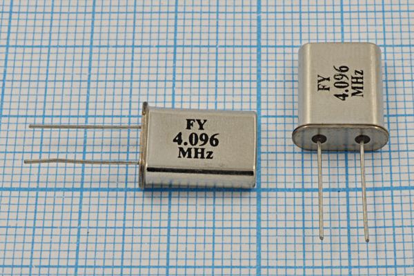 Кварцевый резонатор 4,096 МГц - 4096 HC49U 16 30 1Г (FY)