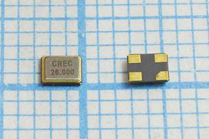 Кварцевый резонатор 26 МГц - 26000 SMD02520C4 8 10 20/-40~85C C2SB 1Г CREC Кварцевый резонатор 26 МГц - 26000 SMD02520C4 8 10 20/-40~85C C2SB 1Г CREC
