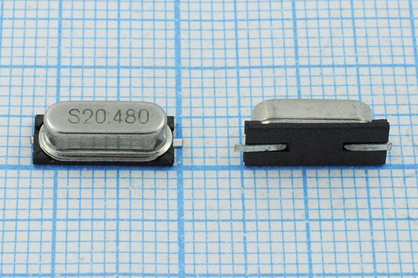 Кварцевый резонатор 20,48 МГц - 20480 SMD49S4 20 20 30/-10~60C 49S-SMD 1Г