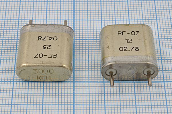 Кварцевый резонатор 3 МГц - 3000 HC6U РГ07БА 1Г (3000кГц РГ-07)