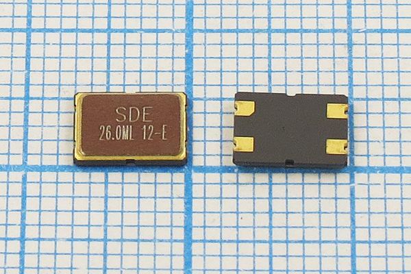 Кварцевый резонатор 26 МГц - 26000 SMD07050C4 12 10 30/-40~85C SMD0705(4P) 1