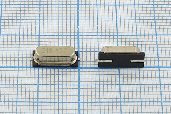 Кварцевый резонатор 18,432 МГц - 18432 SMD49S4 10 30 30/-10~60C 49S-SMD 1Г