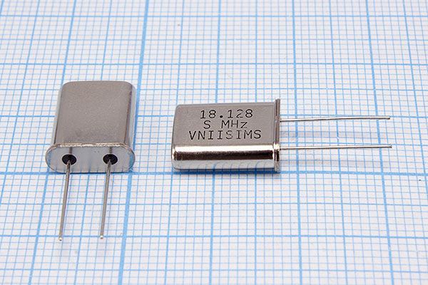 Кварцевый резонатор 18,128 МГц - 18128 HC49U S 15 30/-40~70C РПК01МД-6ВС 1Г