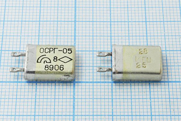 Кварцевый резонатор 28 МГц - 28000 МВ 15 50/-40~85C РГ05МВ-14ДТ 3Г