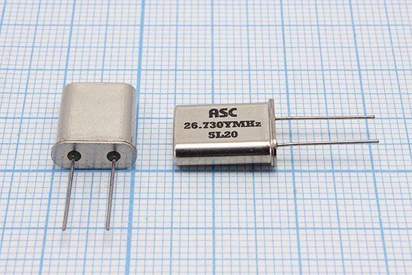 Кварцевый резонатор 26,73 МГц - 26730 HC49U 12 3Г (ASC)