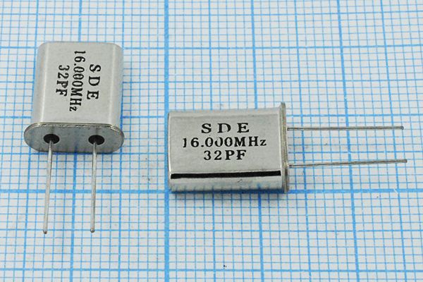 Кварцевый резонатор 16 МГц - 16000 HC49U 32 30 30/-40~85C 49U[SDE] 1Г