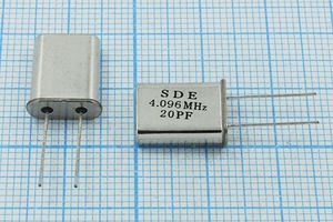 Кварцевый резонатор 4,096 МГц - 4096 HC49U 20 30 49U[SDE] 1Г (SDE 20PF)