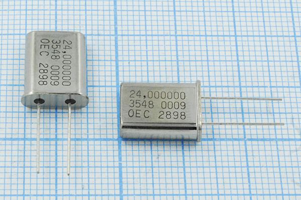 Кварцевый резонатор 24 МГц - 24000 HC49U 12 1Г (24.00000 OEC)