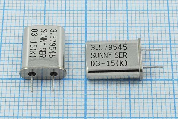 Кварцевый резонатор 3,579545 МГц - 3579,545 HC49U S 20 20/-20~70C SA[SUNNY] 1Г 5мм