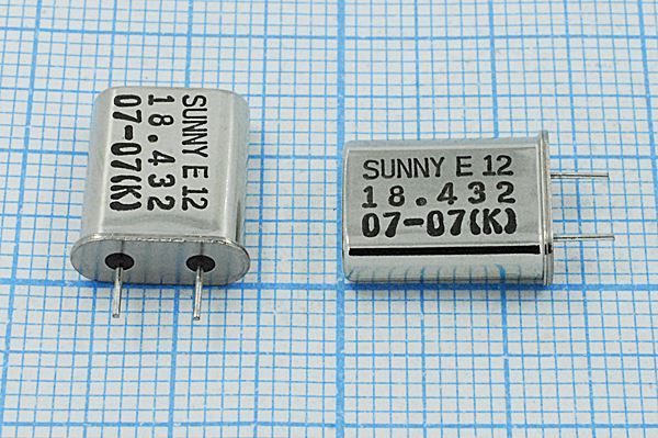 Кварцевый резонатор 18,432 МГц - 18432 HC49U 12 30 30/-20~70C SA[SUNNY] 1Г 5мм