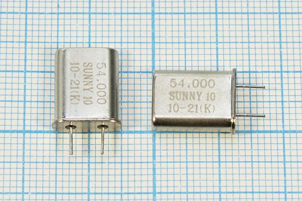 Кварцевый резонатор 54 МГц - 54000 HC49U 10 15 30/-20~70C SA[SUNNY] 3Г 5мм