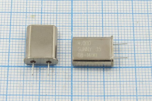 Кварцевый резонатор 4 МГц - 4000 HC49U 35 30 30/-20~85C SA[SUNNY] 1Г 5мм