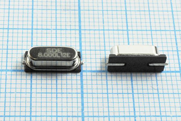 Кварцевый резонатор 8 МГц - 8000 SMD49S4 12 10 30/-40~85C 49S-SMD 1Г