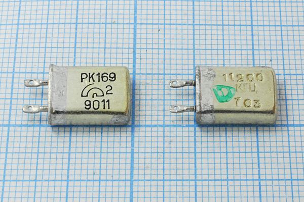 Кварцевый резонатор 11,2 МГц - 11200 МВ S 15 15/-10~60C РК169МВ-14БВ