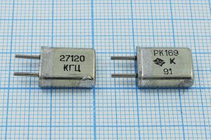 Кварцевый резонатор 27,12 МГц - 27120 HC25U S 15 20/-10~60C РК169МА-6АП 3Г Кварцевый резонатор 27,12 МГц - 27120 HC25U S 15 20/-10~60C РК169МА-6АП 3Г