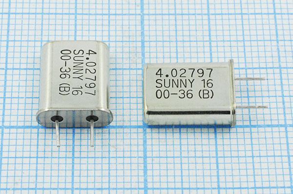 Кварцевый резонатор 4,02797 МГц - 4027,97 HC49U 16 30 30/-10~70C SA[SUNNY] 1Г 5мм