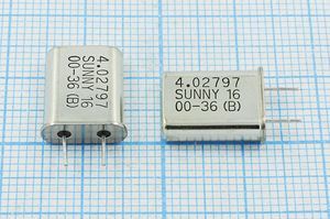 Кварцевый резонатор 4,02797 МГц - 4027,97 HC49U 16 30 30/-10~70C SA[SUNNY] 1Г 5мм