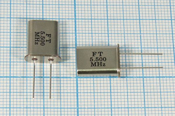Кварцевый резонатор 5,5 МГц - 5500 HC49U 16 30 U[FT] 1Г (FT 5,500MHz)
