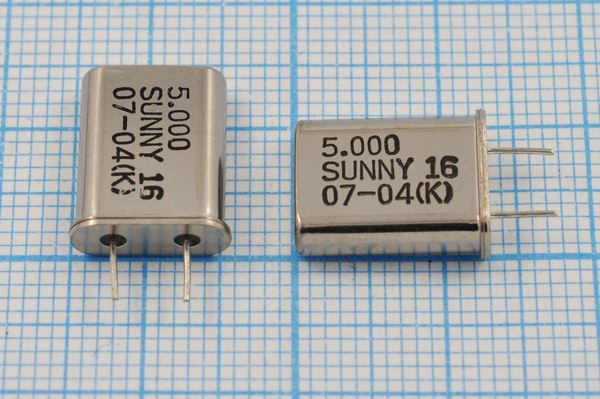 Кварцевый резонатор 5 МГц - 5000 HC49U 16 30 30/-20~70C SA[SUNNY] 1Г 5мм
