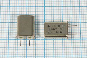 Кварцевый резонатор 4 МГц - 4000 HC49U 15 SA[SUNNY] 1Г (SUNNY-15) 4мм