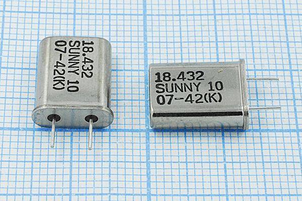 Кварцевый резонатор 18,432 МГц - 18432 HC49U 10 30 30/-20~70C SA[SUNNY] 1Г 5мм