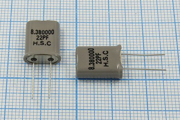 Кварцевый резонатор 8,38 МГц - 8380 HC49U 22 15 1Г +SL (HSC)