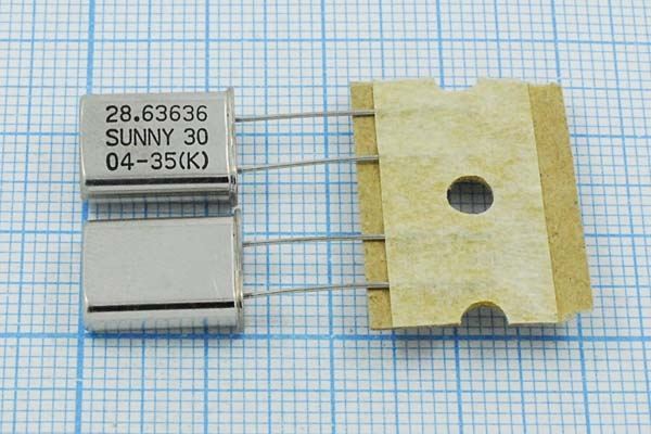 Кварцевый резонатор 28,63636 МГц - 28636,36 HC49U 30 30 30/-10~60C SA[SUNNY] 3Г