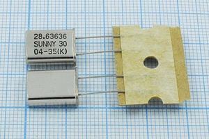 Кварцевый резонатор 28,63636 МГц - 28636,36 HC49U 30 30 30/-10~60C SA[SUNNY] 3Г