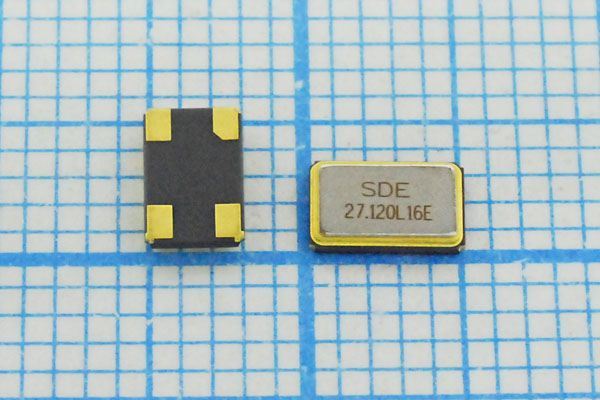 Кварцевый резонатор 27,12 МГц - 27120 SMD05032C4 16 10 30/-40~85C SMD0503(4P) 1