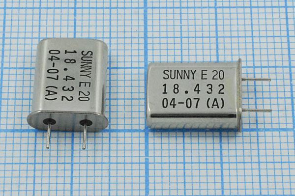 Кварцевый резонатор 18,432 МГц - 18432 HC49U 20 30 40/-20~70C SA[SUNNY] 1Г 5мм