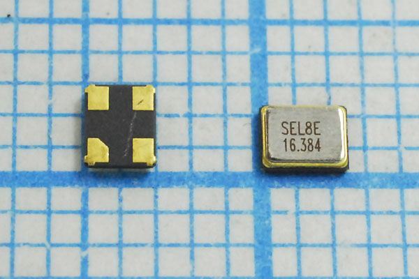 Кварцевый резонатор 16,384 МГц - 16384 SMD02520C4 8 10 15/-40~85C SMD2520 1Г
