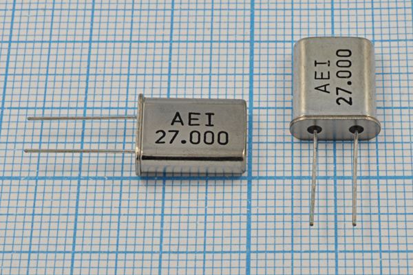 Кварцевый резонатор 27 МГц - 27000 HC49U 20 50 1Г (AEI)
