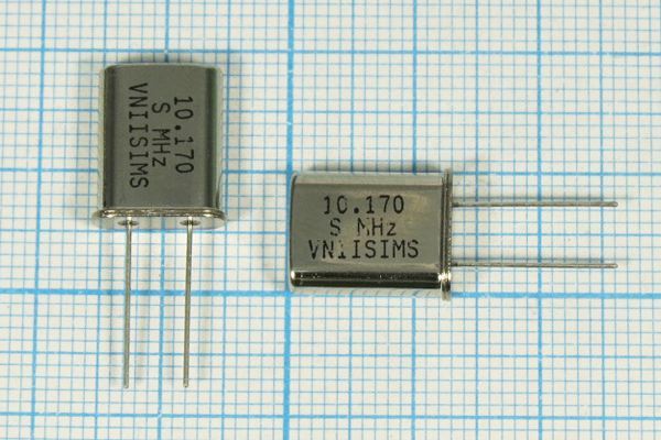 Кварцевый резонатор 10,17 МГц - 10170 HC49U S 15 30/-40~70C РПК01МД-6ВС 1Г