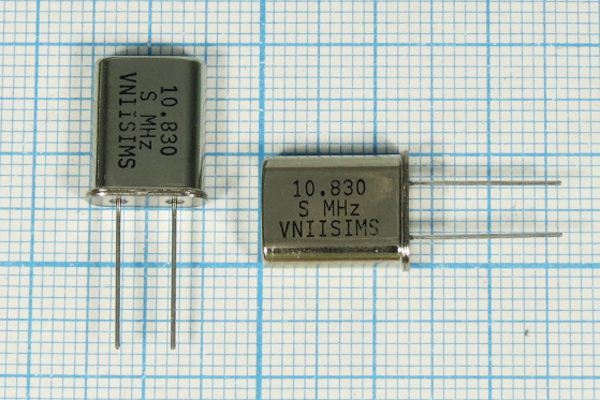 Кварцевый резонатор 10,83 МГц - 10830 HC49U S 15 30/-40~70C РПК01МД-6ВС 1Г