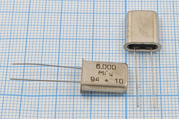 Кварцевый резонатор 6 МГц - 6000 HC49U S 30 30/0~60C РК382МД-8НС 1Г