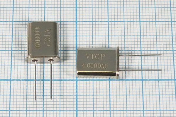 Кварцевый резонатор 4 МГц - 4000 HC49U 30 30 1Г (VTOP)
