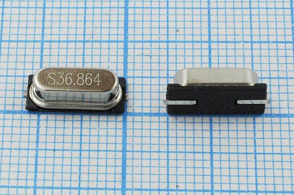 Кварцевый резонатор 36,864 МГц - 36864 SMD49S4 12 20 20/-20~70C 49S-SMD 1Г