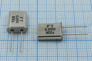 Кварцевый резонатор 4 МГц - 4000 HC49U 18 30 20/-20~70C U[FT] 1Г (FT4.000MH