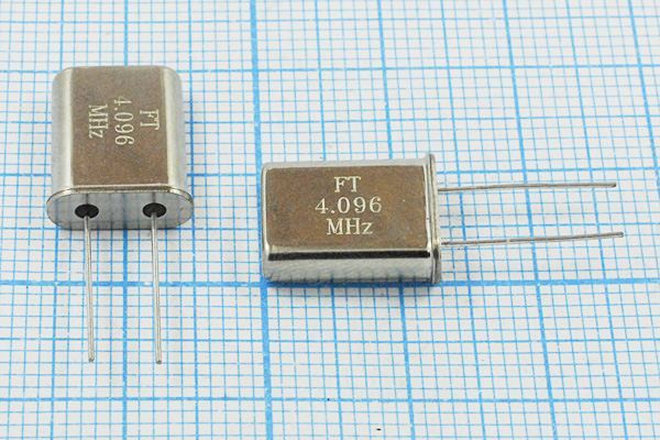 Кварцевый резонатор 4,096 МГц - 4096 HC49U 18 30 20/-20~70C U[FT] 1Г(FT4.096