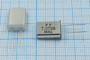 Кварцевый резонатор 7,3728 МГц - 7372,8 HC49U S 20 50/-40~85C U[FT] 1Г +IS (FT)