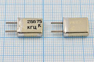 Кварцевый резонатор 26,675 МГц - 26675 HC25U 15 20/-10~60C РК169МА-6АП 3Г Кварцевый резонатор 26,675 МГц - 26675 HC25U 15 20/-10~60C РК169МА-6АП 3Г