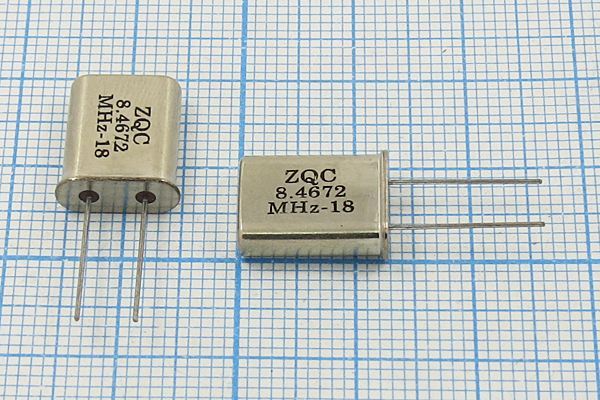 Кварцевый резонатор 8,4672 МГц - 8467,2 HC49U 20 30 20/-20~70C U[FT] 1Г (ZQC)
