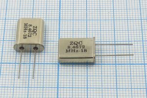 Кварцевый резонатор 8,4672 МГц - 8467,2 HC49U 20 30 20/-20~70C U[FT] 1Г (ZQC)