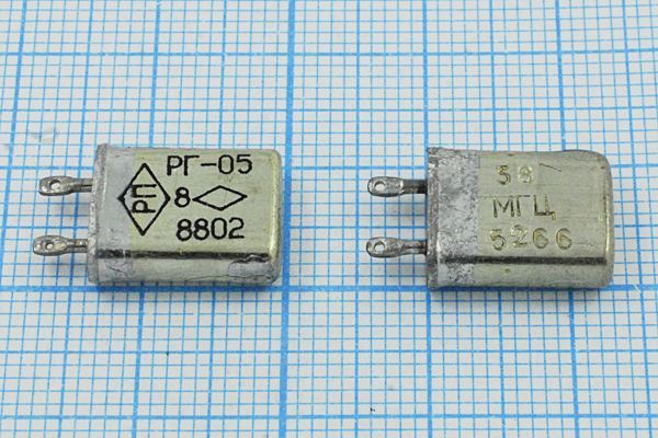 Кварцевый резонатор 38 МГц - 38000 МВ 15 20/-10~60C РГ05МВ-14БП 3Г