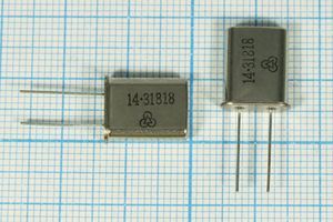 Кварцевый резонатор 14,31818 МГц - 14318,18 HC49U 16 15 49U[HUBEI] 1Г (14.31818)